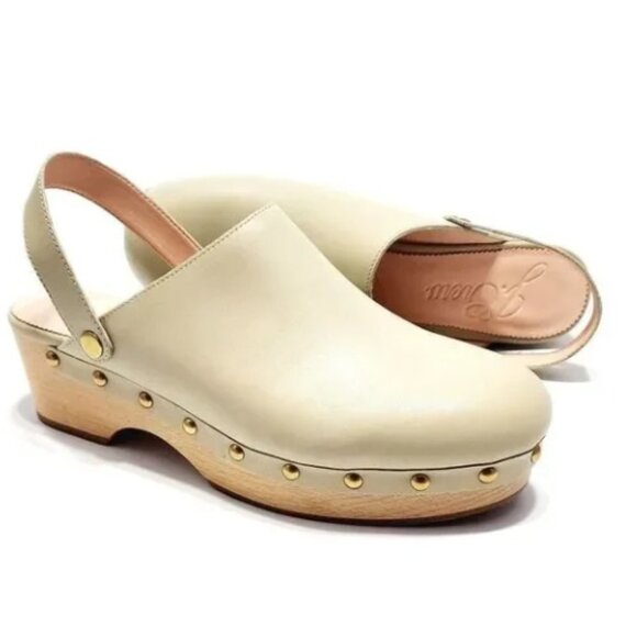 J. Crew Shoes - J. Crew Convertible Leather Studded Clogs Sage Green Size 9